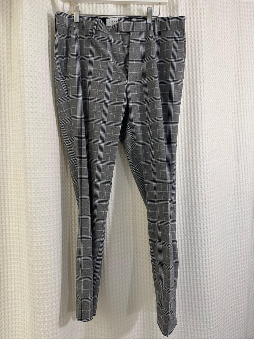 Topman Gray Plaid Dress Pants